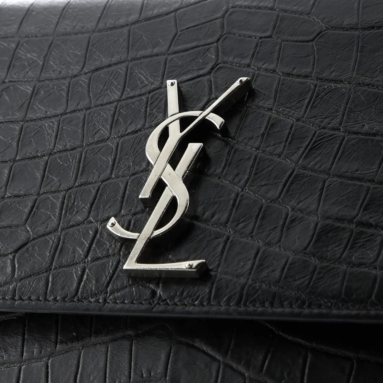 Classic Monogram Crossbody Bag Crocodile Embossed Leather Large - Deep Luxury