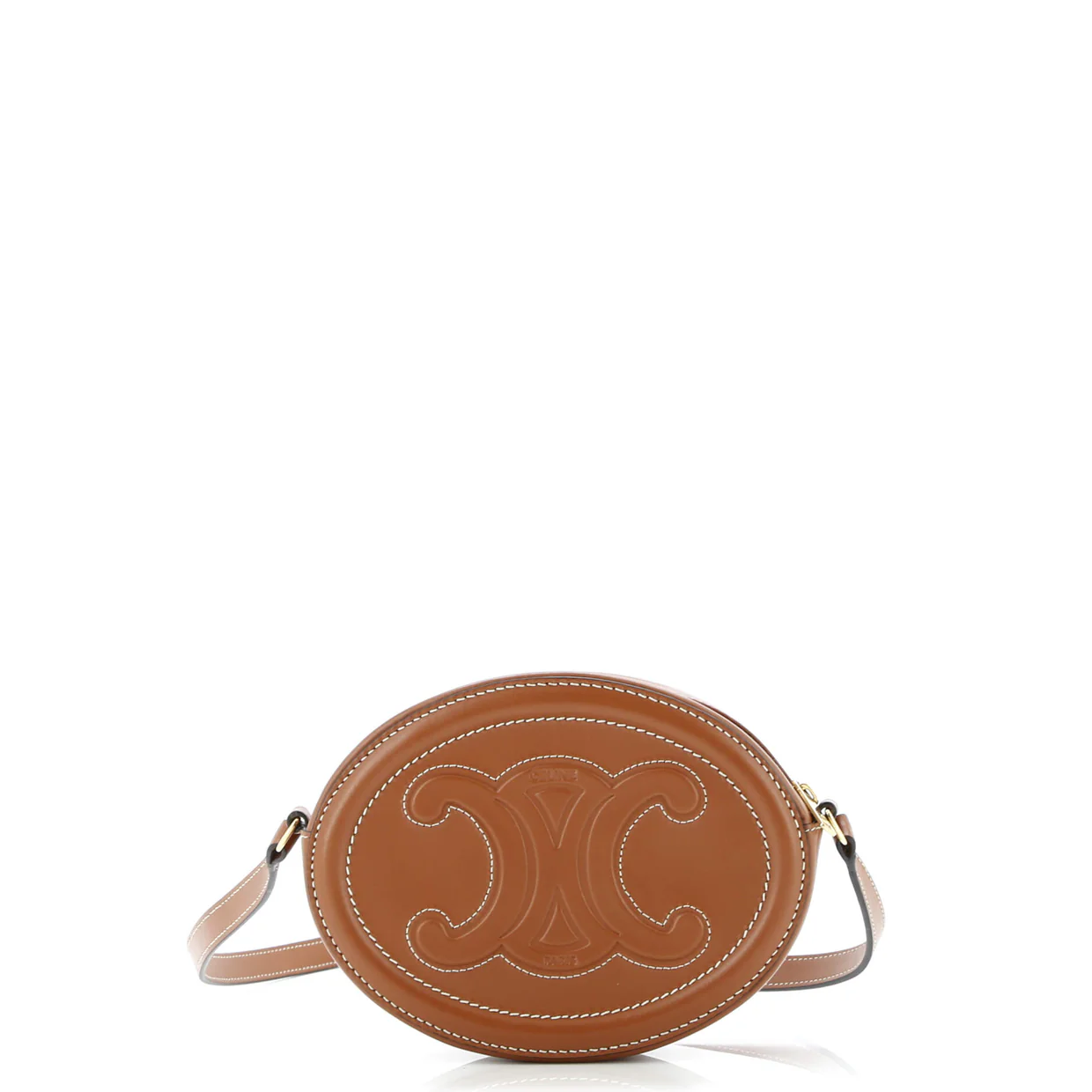 Triomphe Oval Crossbody Bag Leather Mini - Deep Luxury