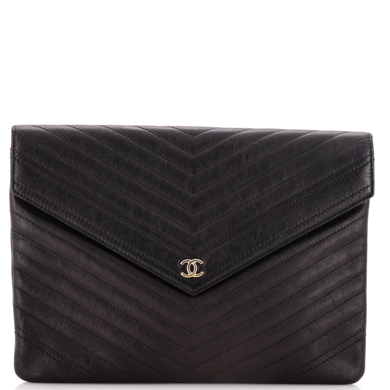 Statement Pouch Chevron Caviar Large - Deep Luxury