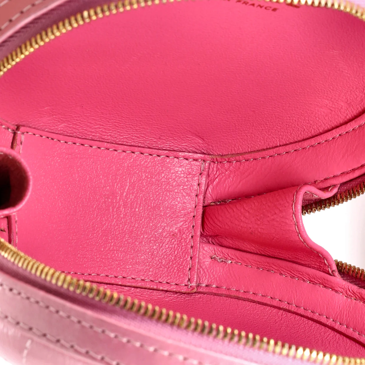 Round Chain Crossbody Bag Stitched Calfskin Small - Deep Luxury