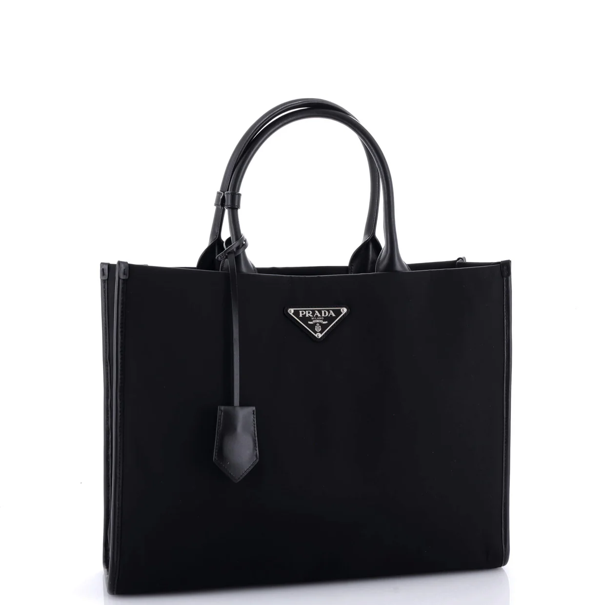 Padded Open Shopper Tote Tessuto and Leather Medium - Deep Luxury