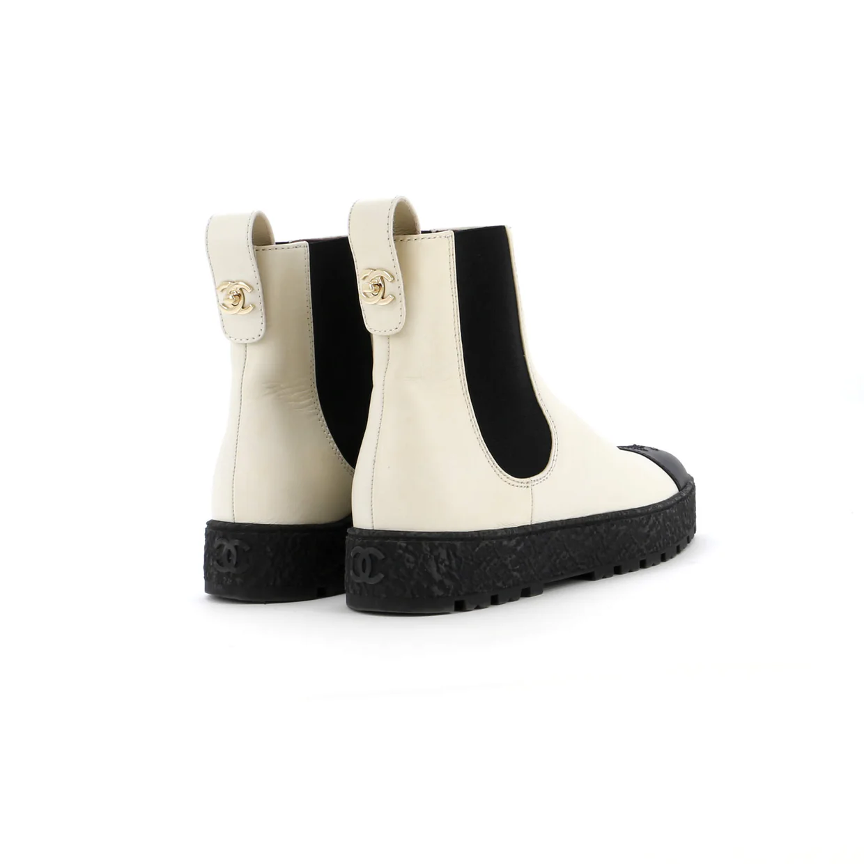 Women's CC Turnlock Cap Toe Chelsea Boots Leather - Deep Luxury