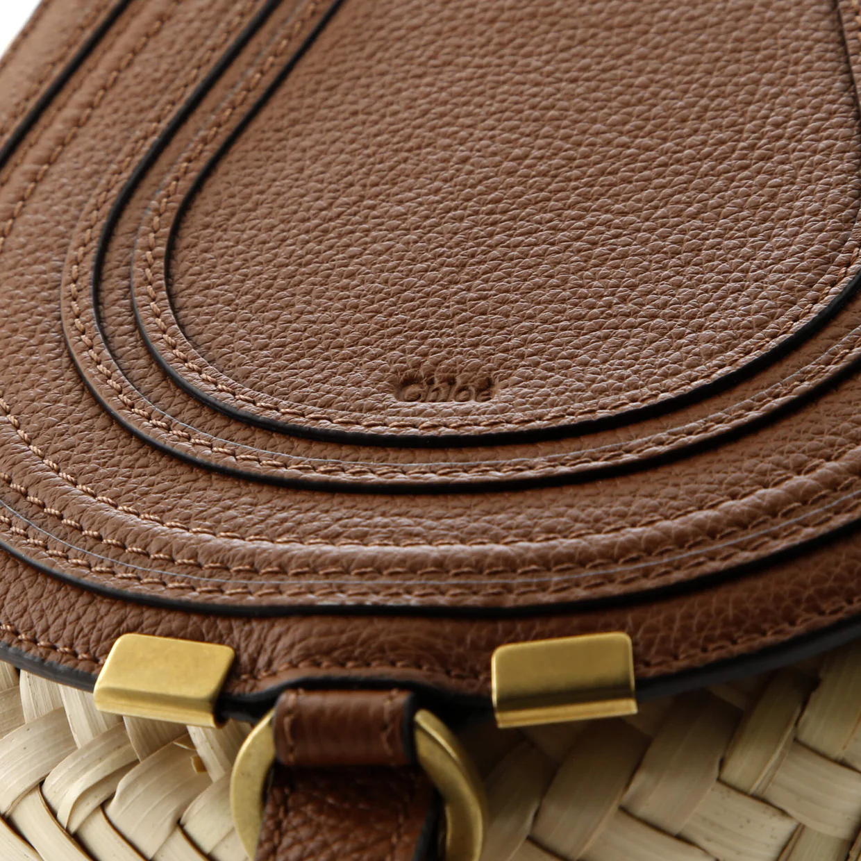 Marcie Basket Crossbody Bag Raffia and Leather Small - Deep Luxury