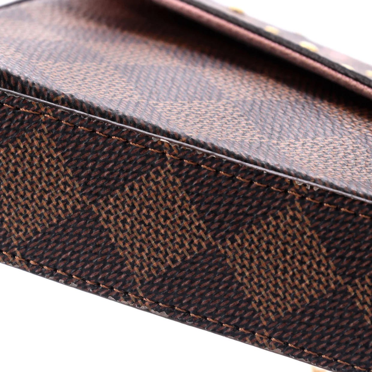 Felicie Pochette Flower Printed Studded Damier - Deep Luxury