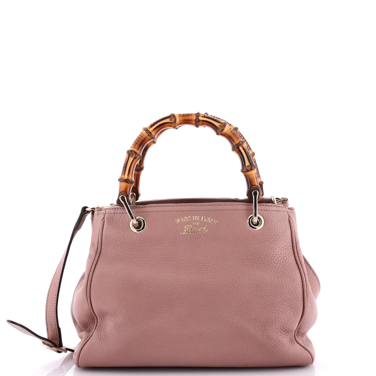 Bamboo Shopper Tote Leather Small - Deep Luxury