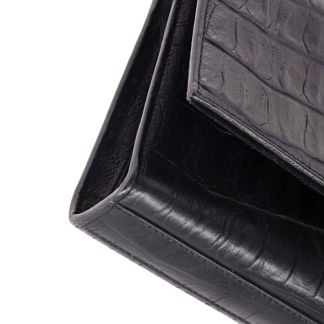 Classic Monogram Tassel Clutch Crocodile Embossed Leather Long - Deep Luxury