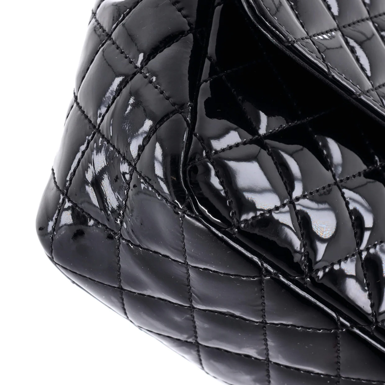 Valentine Hearts Flap Bag Quilted Patent Medium - Deep Luxury