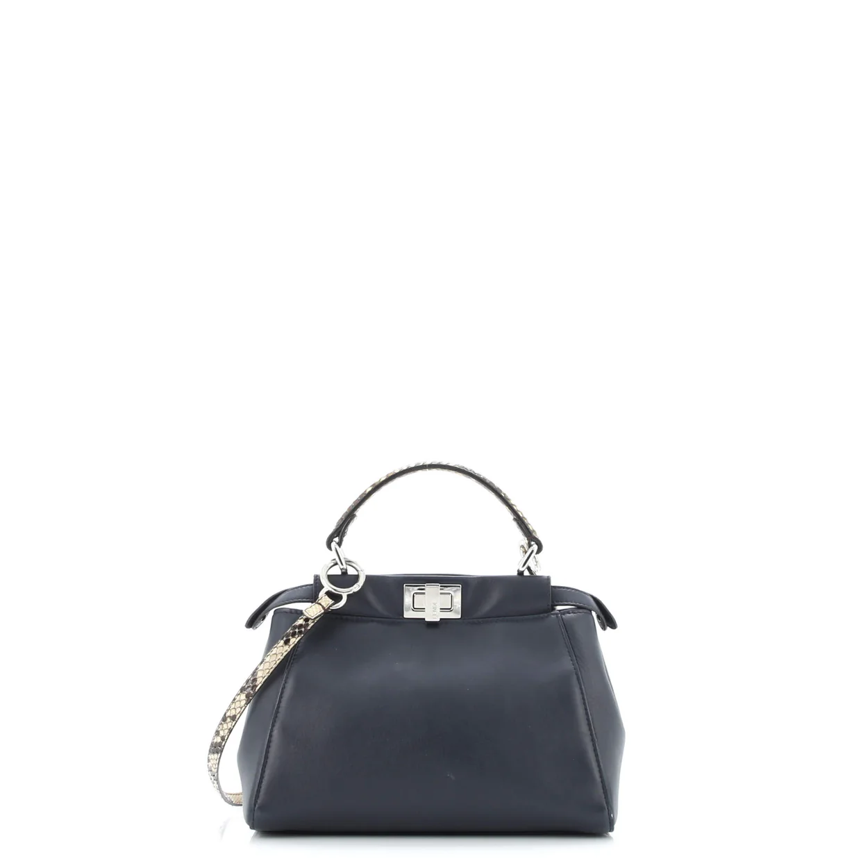 Peekaboo Bag Leather with Python Mini - Deep Luxury