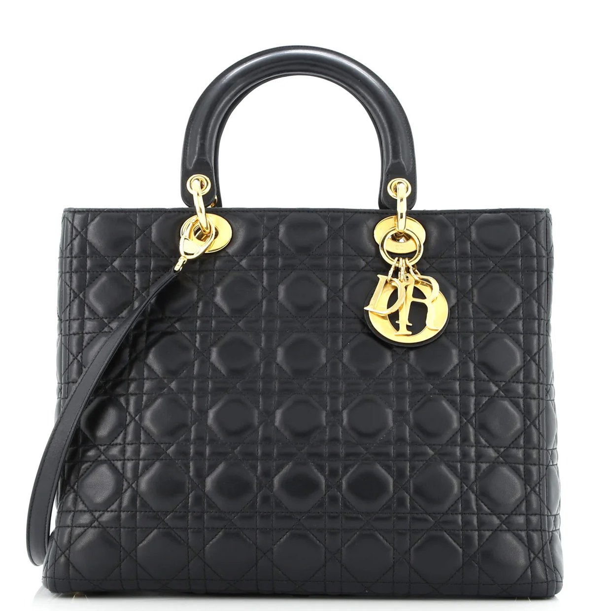 Vintage Lady Dior Bag Cannage Quilt Lambskin Large - Deep Luxury