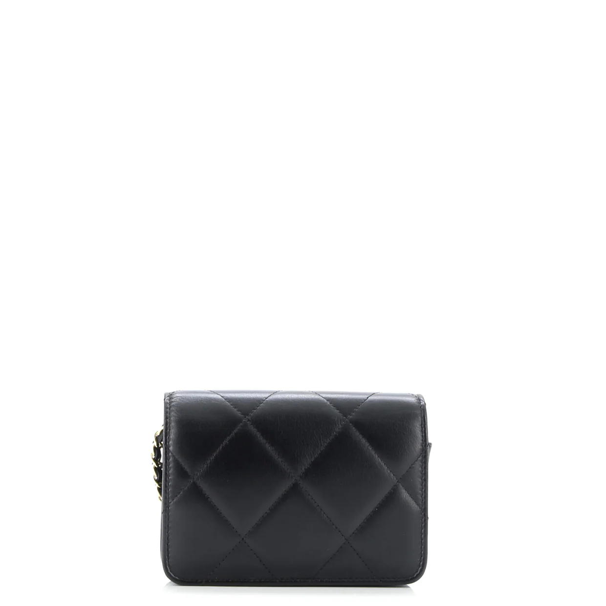 Crystal Geometric Frame CC Clutch with Chain Quilted Calfskin - Deep Luxury