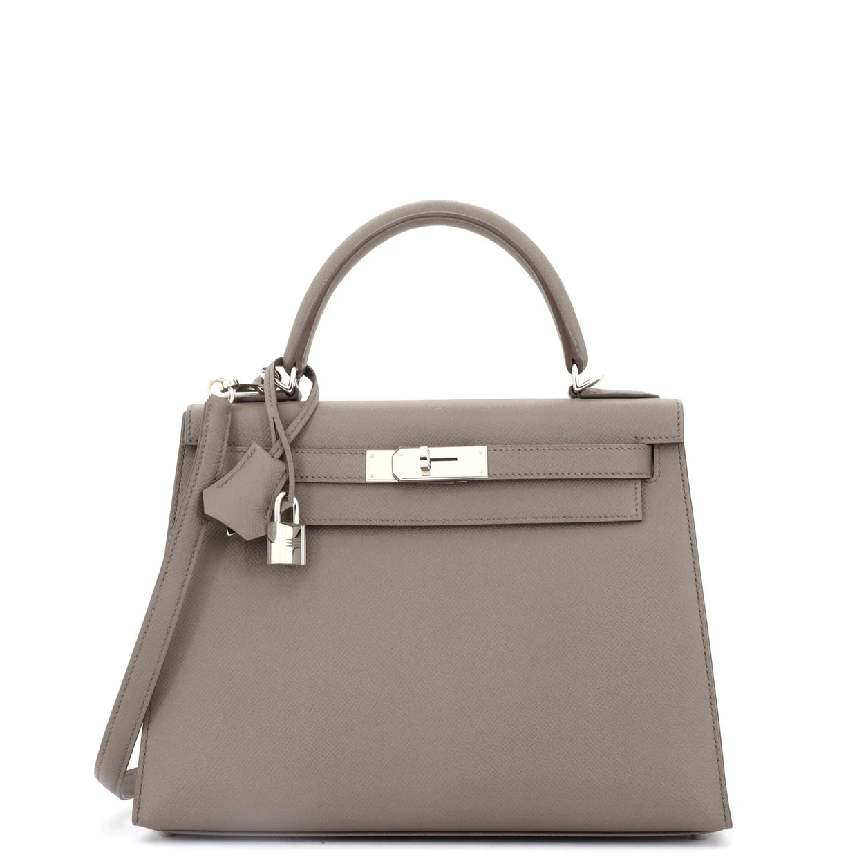 Kelly Handbag Grey Epsom with Palladium Hardware 28 - Deep Luxury