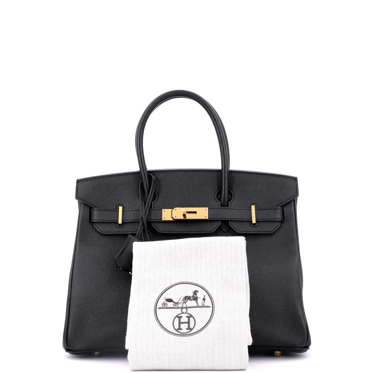 Birkin Handbag Noir Epsom with Gold Hardware 30 - Deep Luxury
