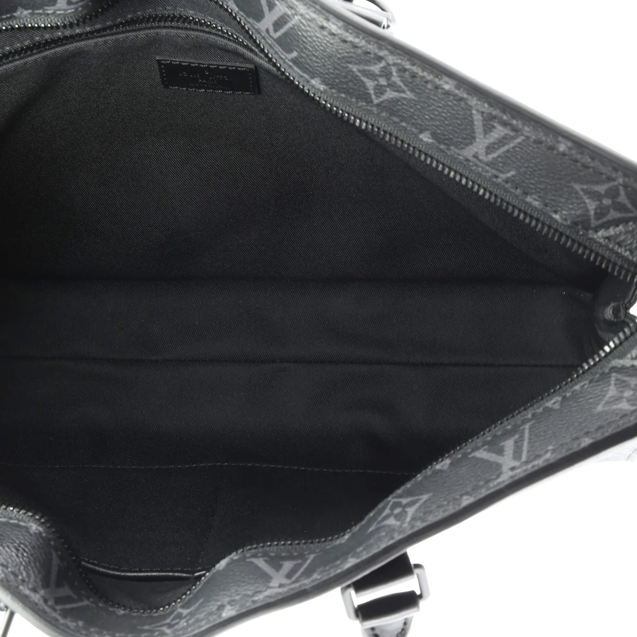 Sac Plat Zipper Tote Monogram Eclipse Canvas Horizontal - Deep Luxury