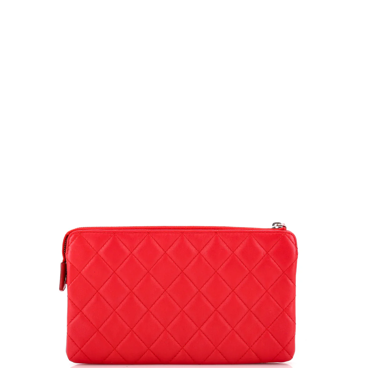 Classic Double Pocket Zip Pouch Quilted Lambskin Small - Deep Luxury
