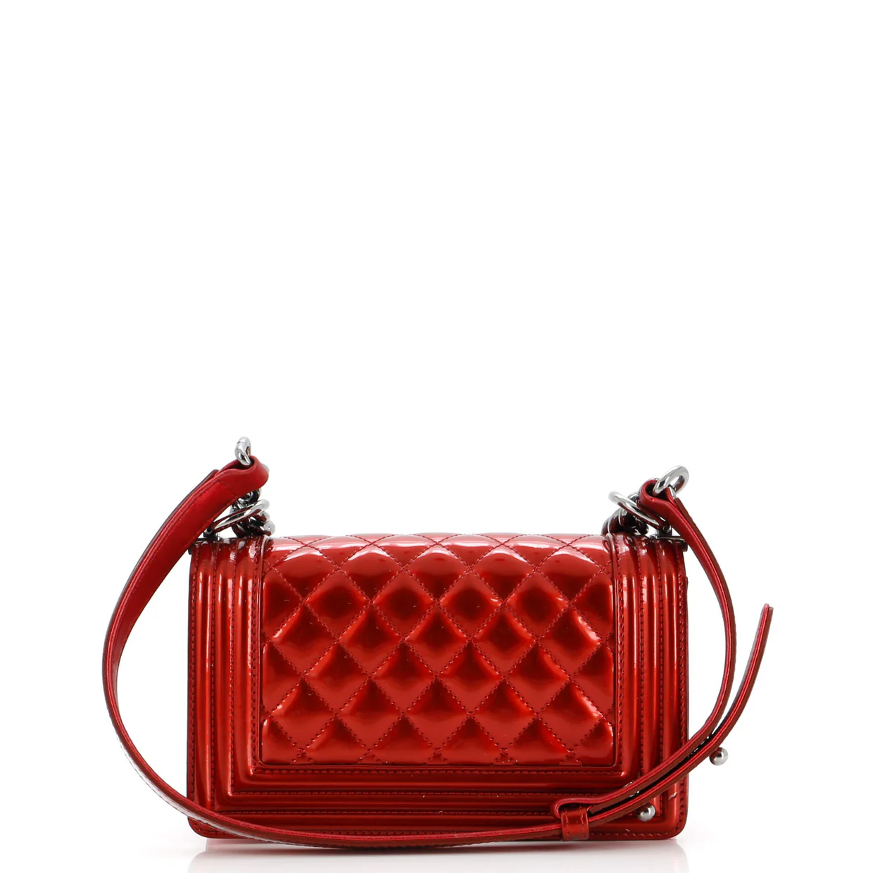 Boy Flap Bag Quilted Patent Small - Deep Luxury