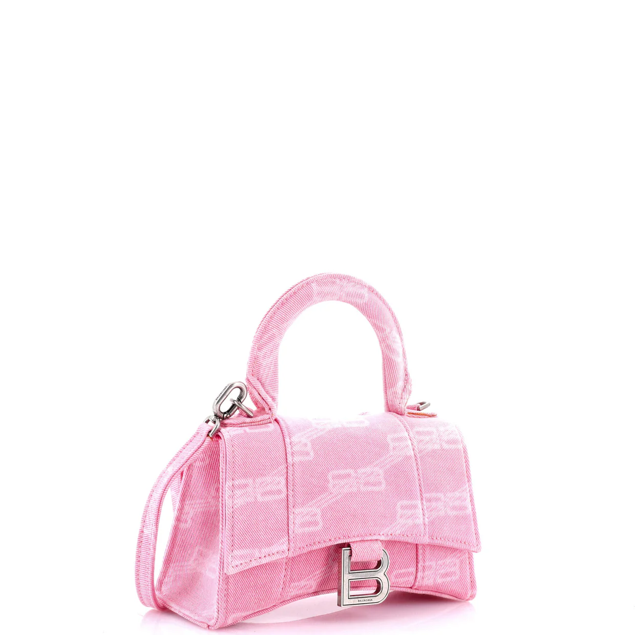 Hourglass Top Handle Bag BB Monogram Denim XS - Deep Luxury