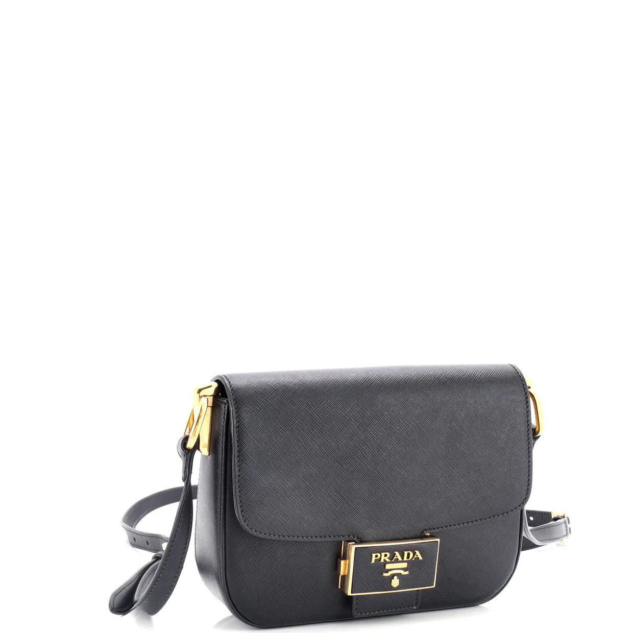 Embleme Flap Bag Saffiano Leather Small - Deep Luxury