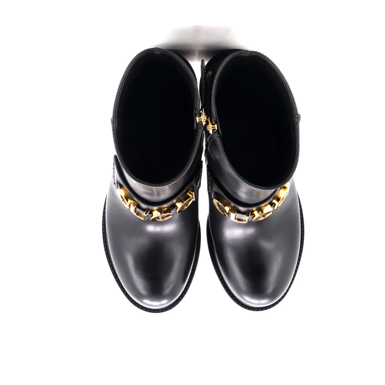 Women's Logo Heeled Ankle Boots Leather - Deep Luxury