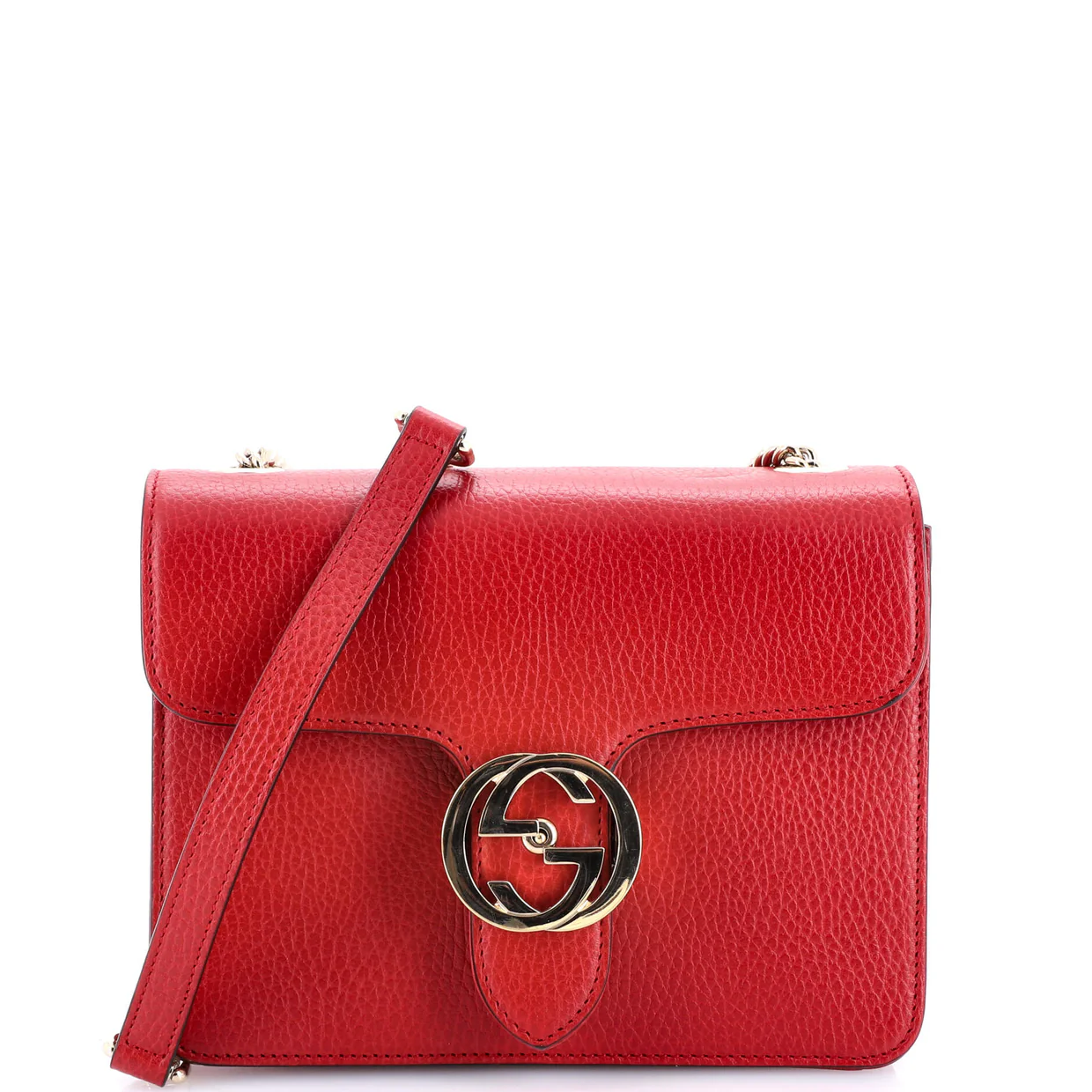 Interlocking Shoulder Bag Leather Small - Deep Luxury