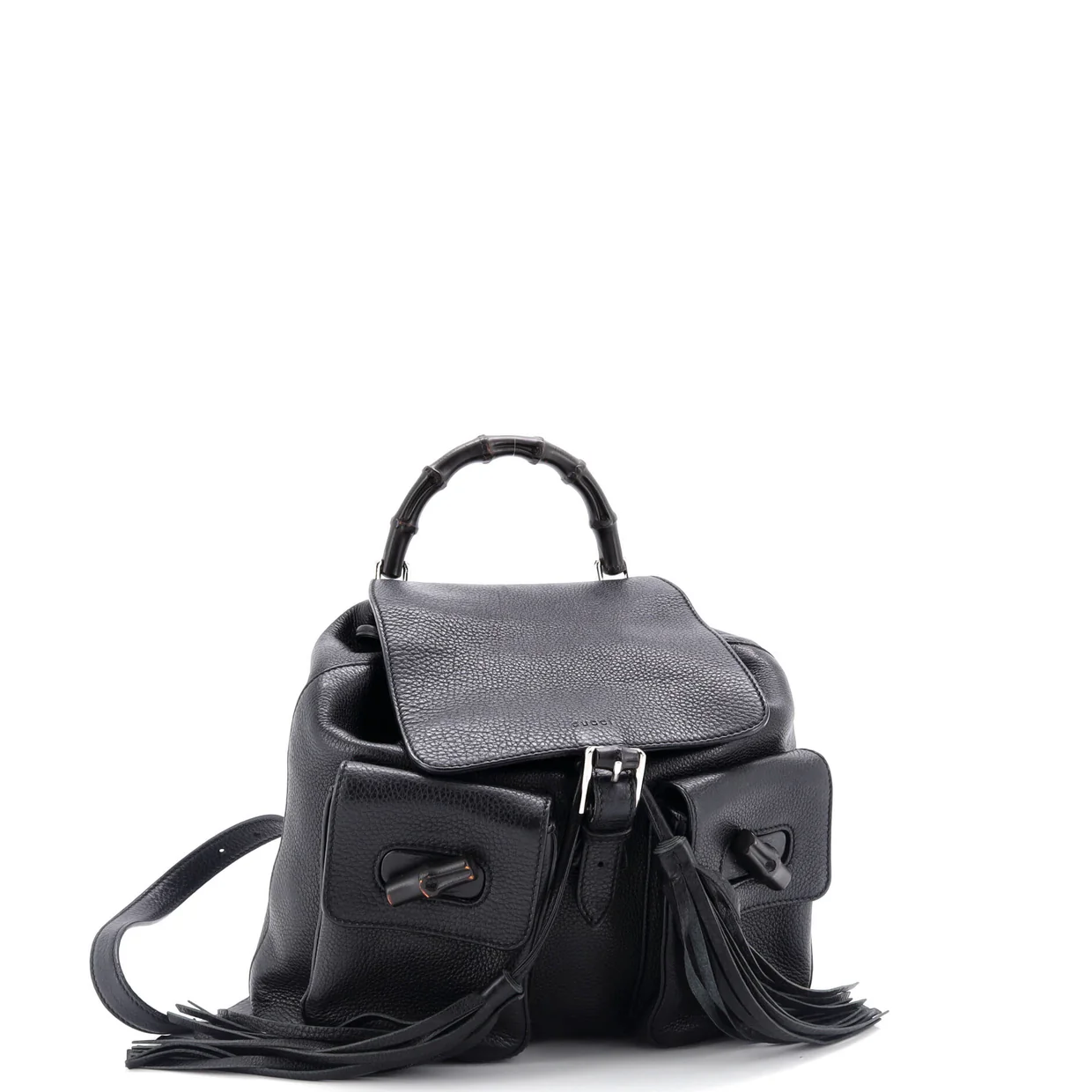Bamboo Tassel Backpack Leather Medium - Deep Luxury