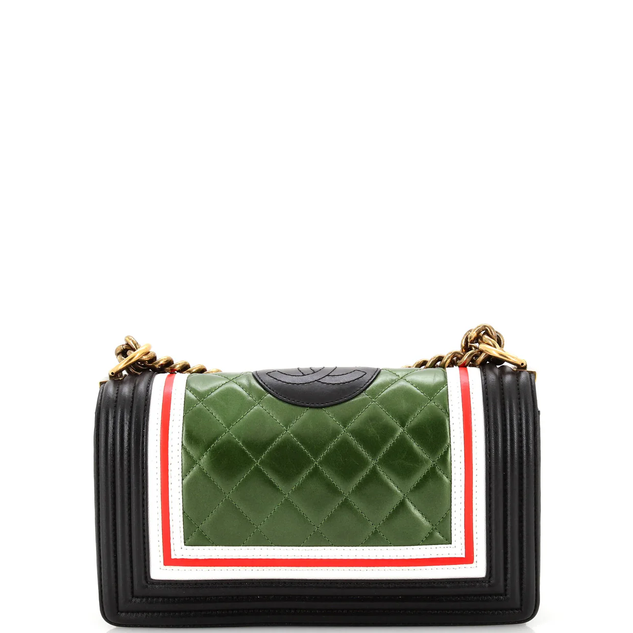 Crest Boy Flap Bag Quilted Lambskin Old Medium - Deep Luxury