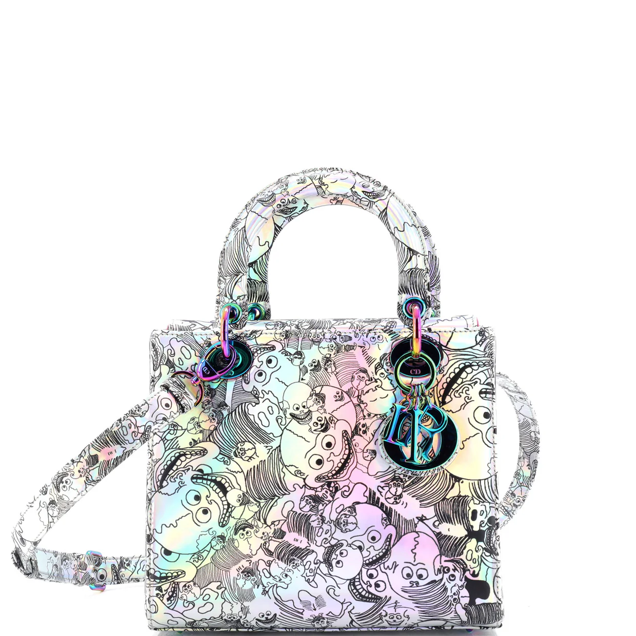 Lady Dior Art Bag Limited Edition Zhang Huan Metallic Leather Small - Deep Luxury