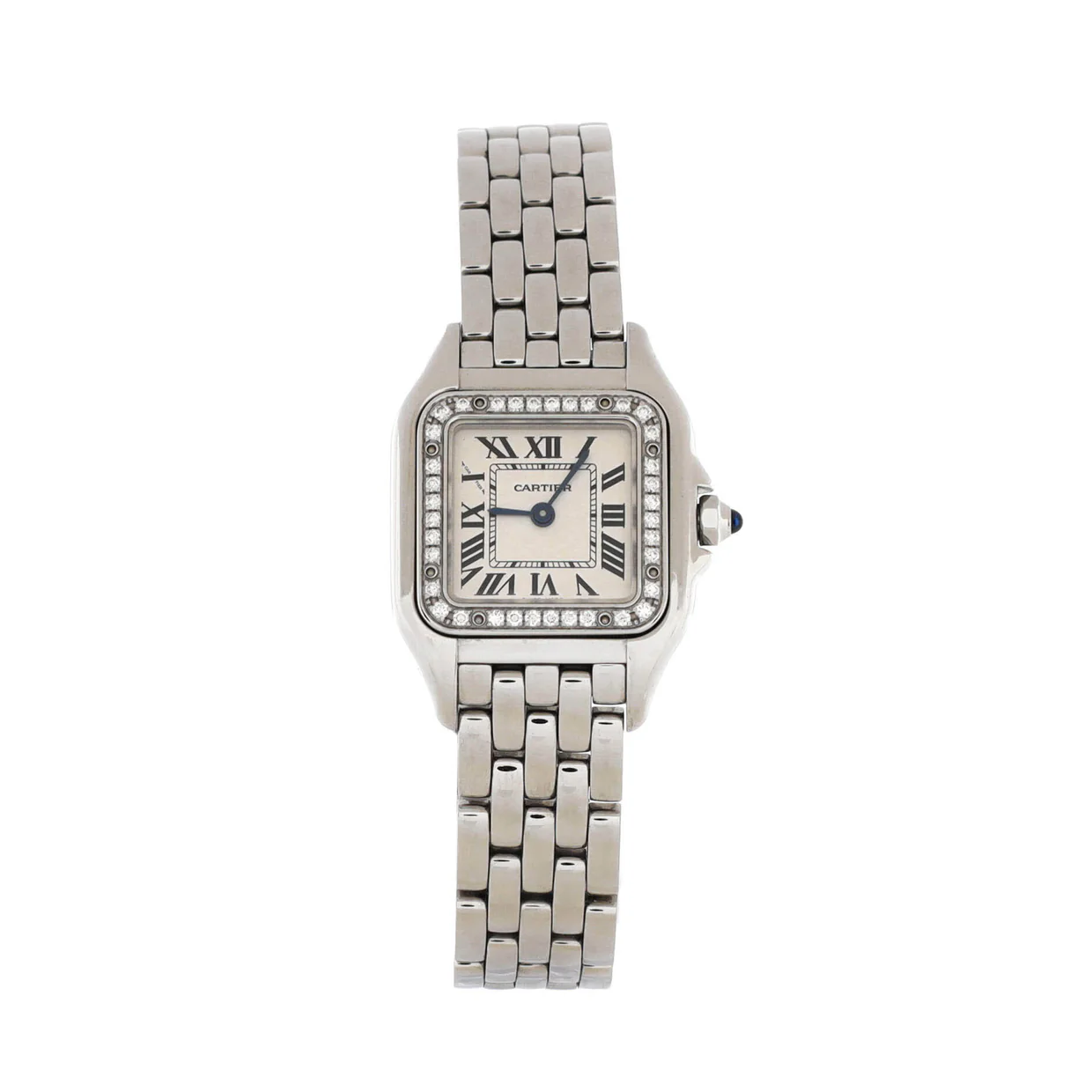 Panthere de Cartier Quartz Watch Stainless Steel with Diamond Bezel 22 - Deep Luxury