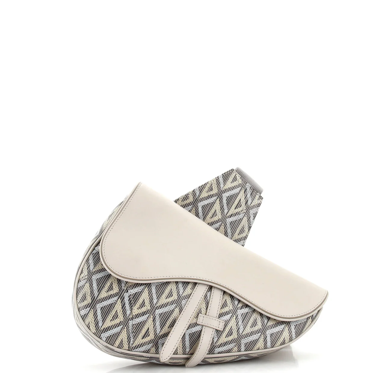 Saddle Crossbody Bag CD Diamond Coated Canvas and Leather - Deep Luxury