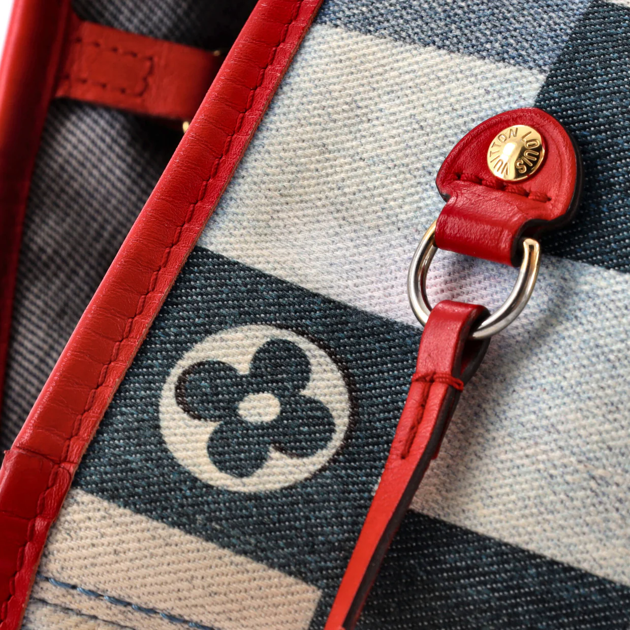 Neverfull Tote Damier and Monogram Patchwork Denim MM - Deep Luxury