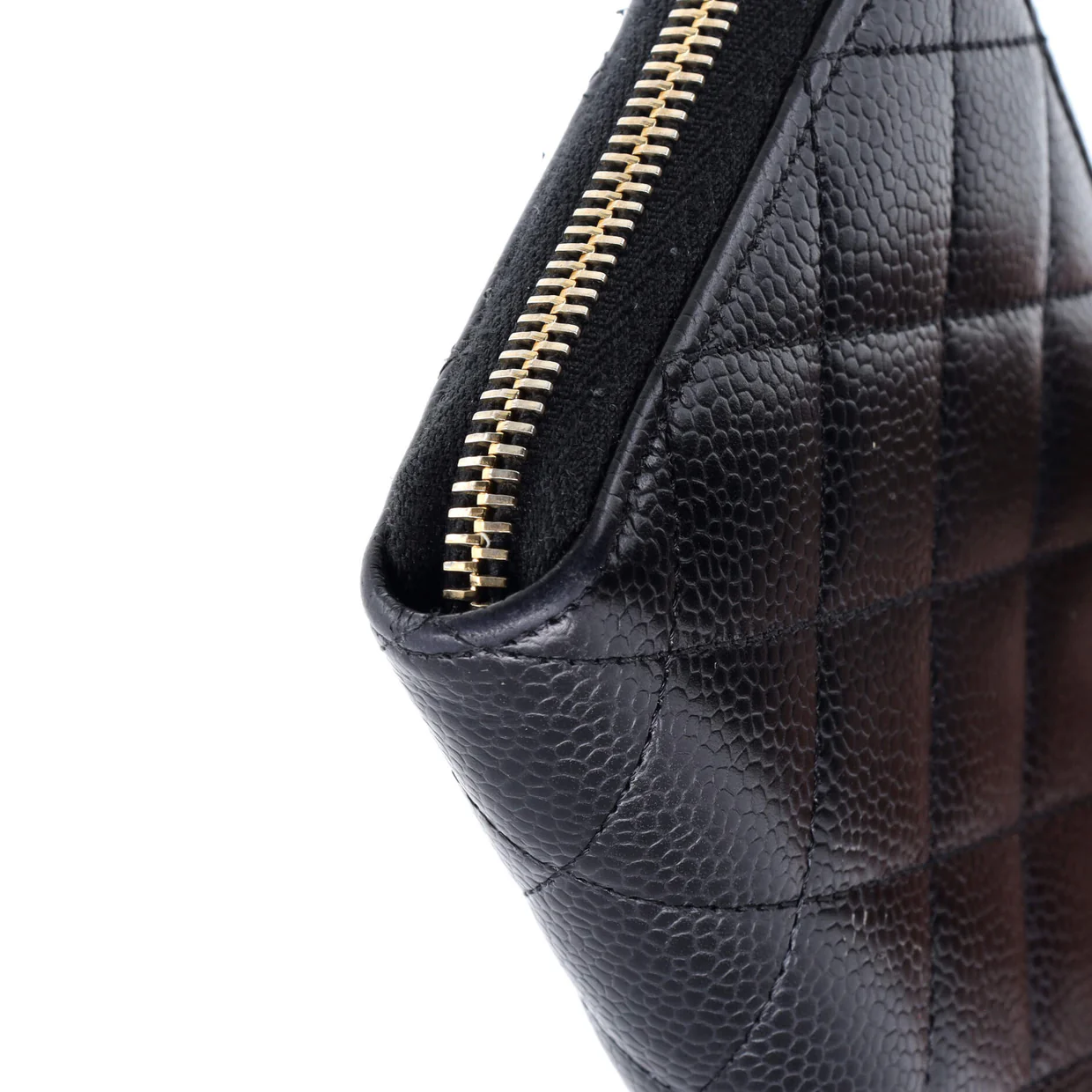 Zip Around Wallet Quilted Caviar Long - Deep Luxury