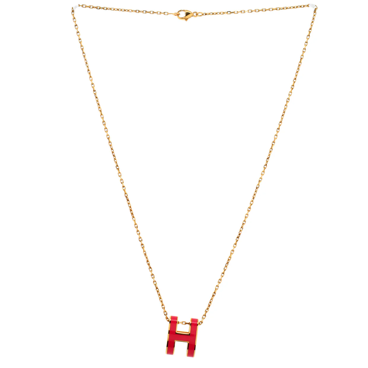 Pop H Pendant Chain Necklace Metal and Enamel - Deep Luxury