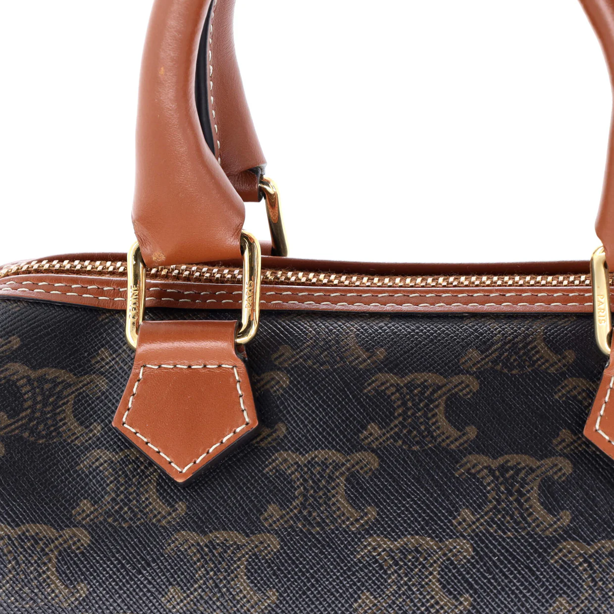 Boston Bag Triomphe Coated Canvas Small - Deep Luxury