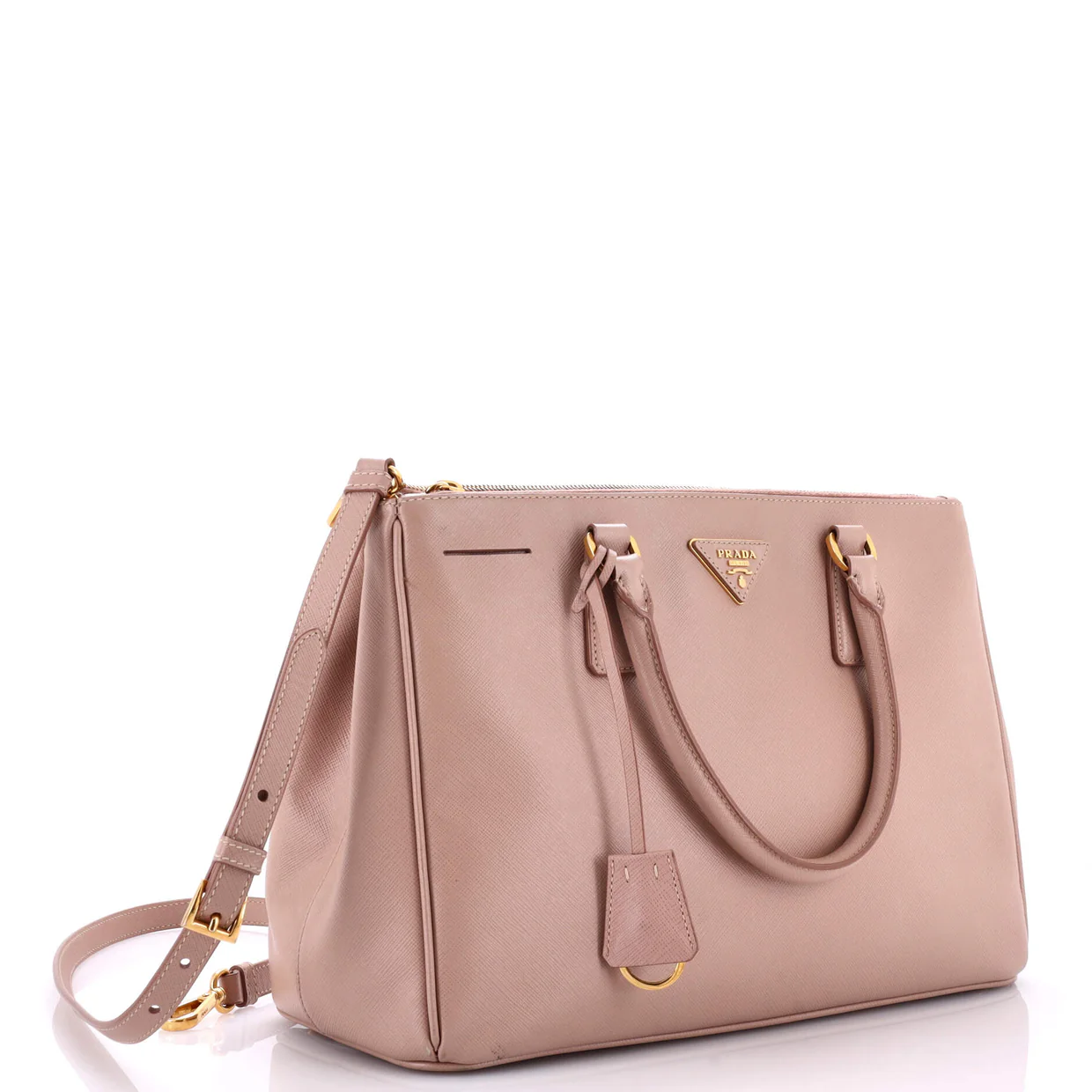 Double Zip Lux Tote Saffiano Leather Medium - Deep Luxury