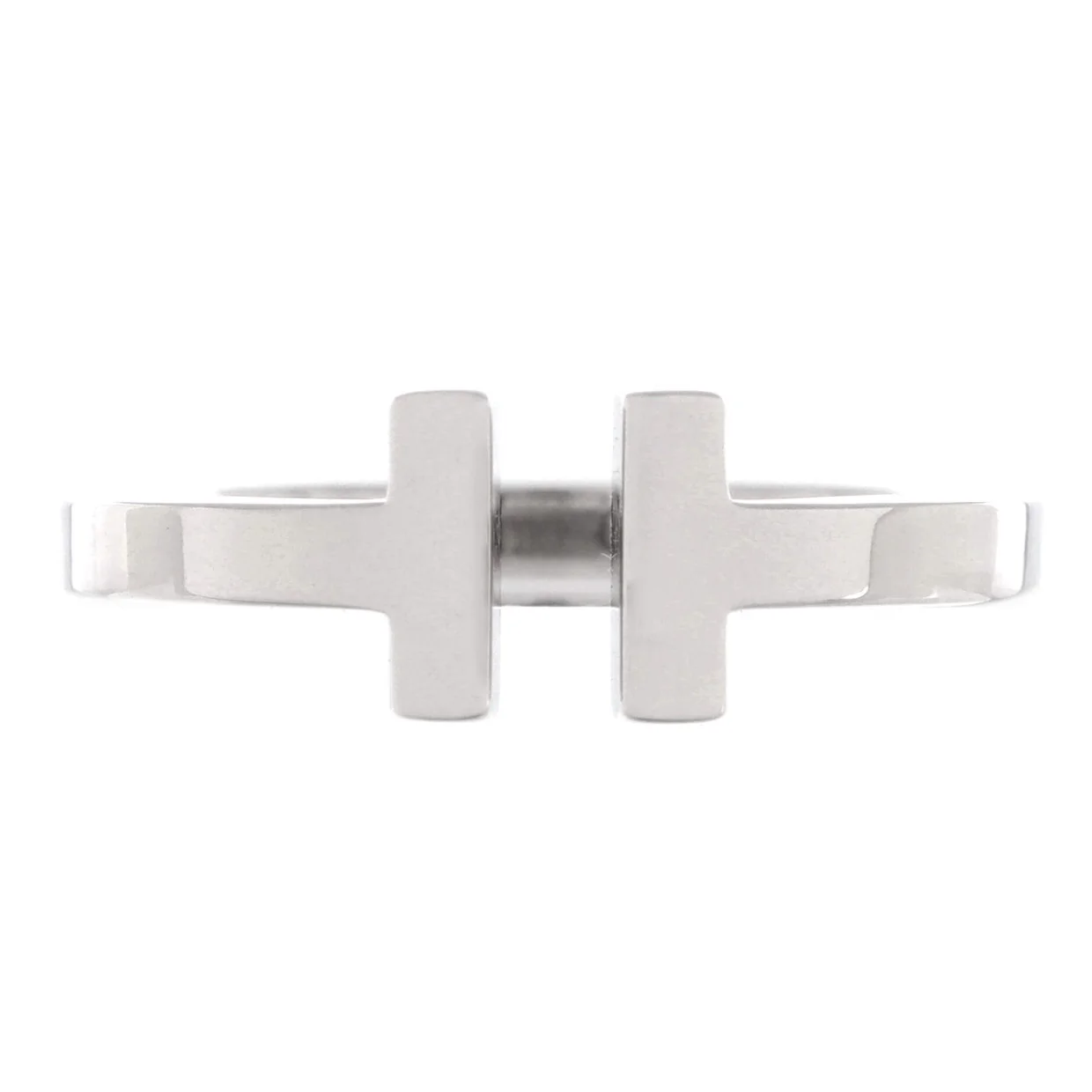 T Square Ring 18K White Gold - Deep Luxury