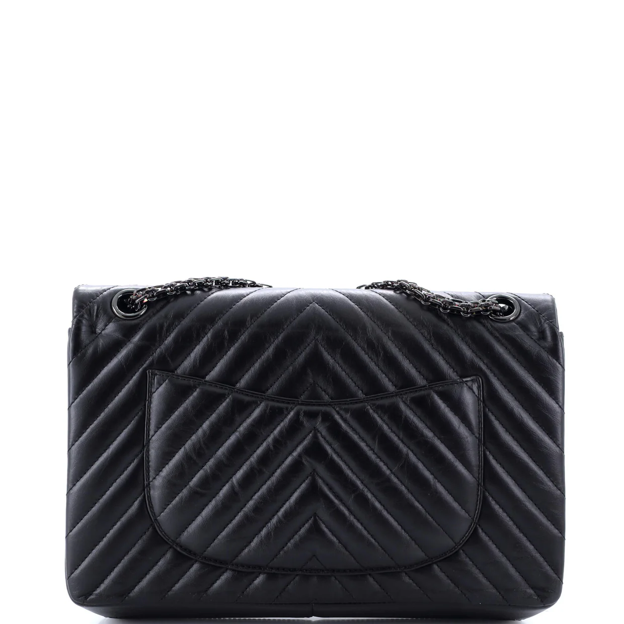 So Black Reissue 2.55 Flap Bag Chevron Aged Calfskin 226 - Deep Luxury
