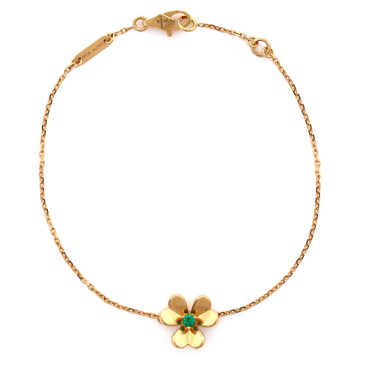 Frivole Bracelet 18K Yellow Gold with Emerald Mini - Deep Luxury