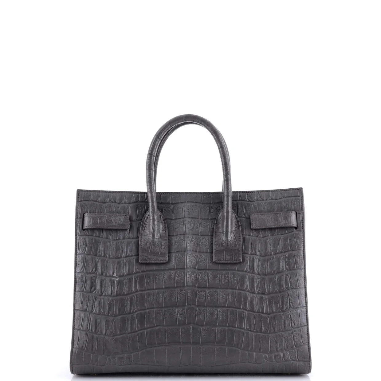 Sac de Jour Bag Crocodile Embossed Leather Small - Deep Luxury