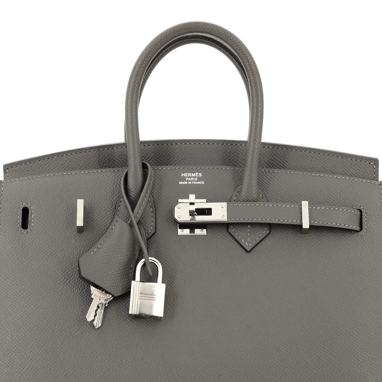 Birkin Sellier Bag Grey Epsom with Palladium Hardware 25 - Deep Luxury