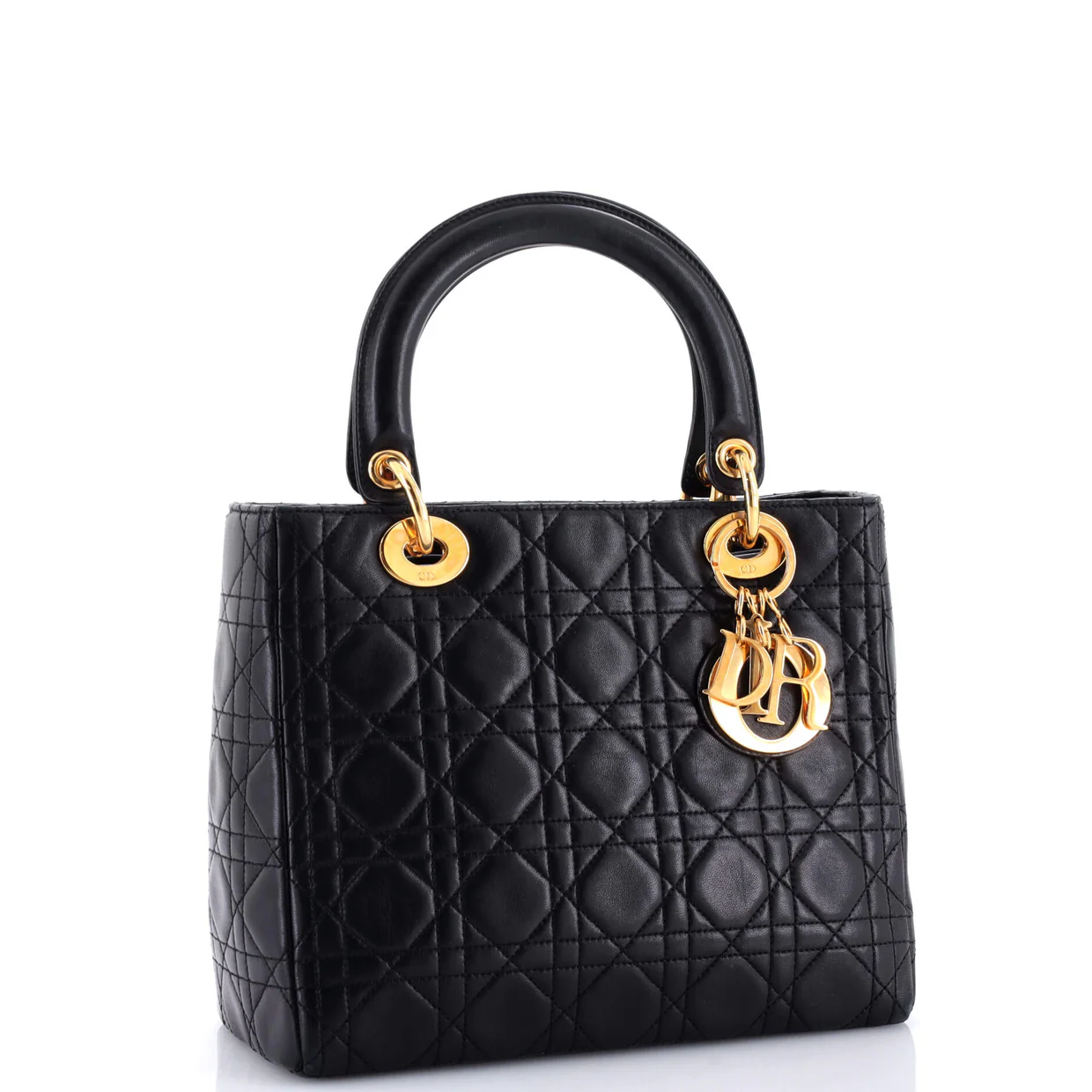 Vintage Lady Dior Bag Cannage Quilt Lambskin Medium - Deep Luxury