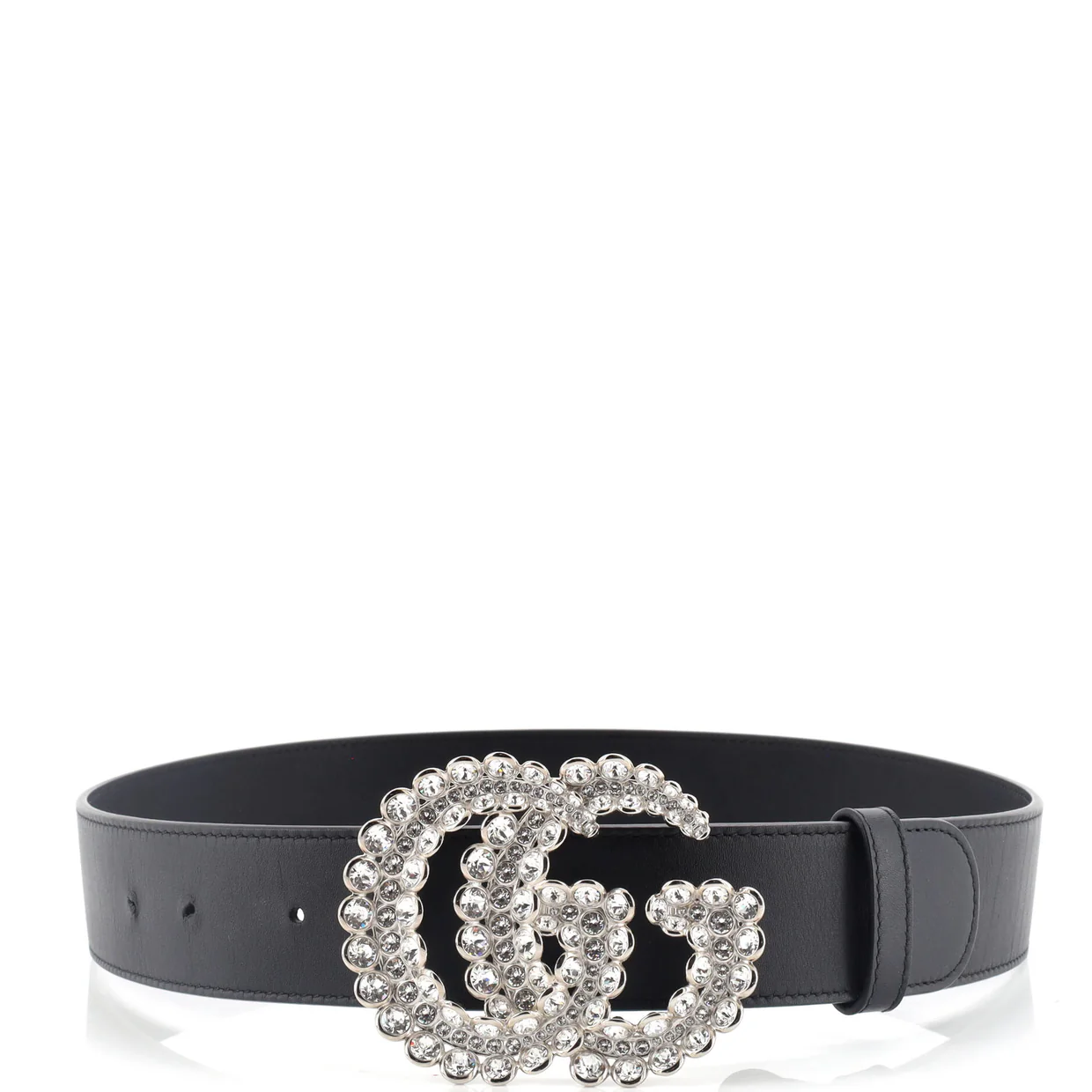GG Marmont Belt Leather with Crystal Buckle Wide - Deep Luxury
