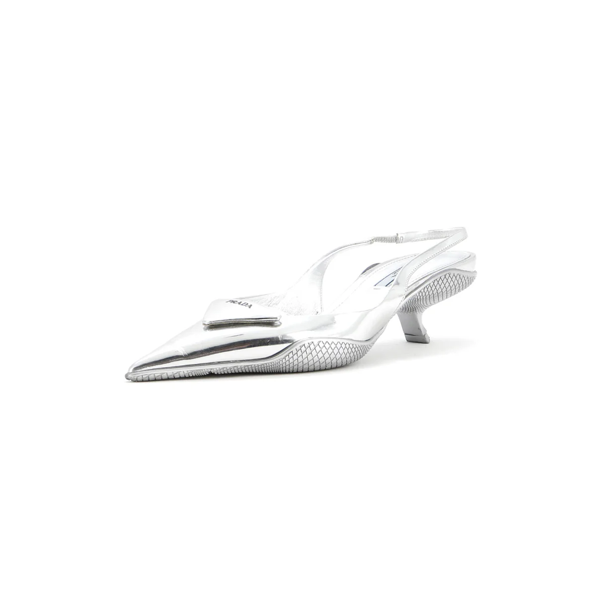 Women's Triangle Logo Slingback Pumps Leather - Deep Luxury