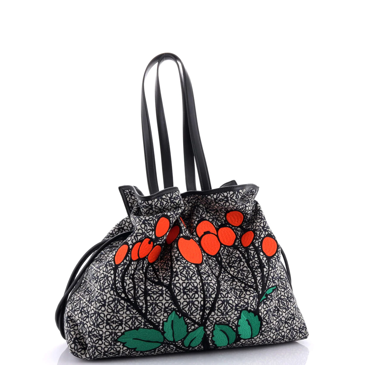 Flamenco Knot Bag Embroidered Anagram Jacquard XL - Deep Luxury