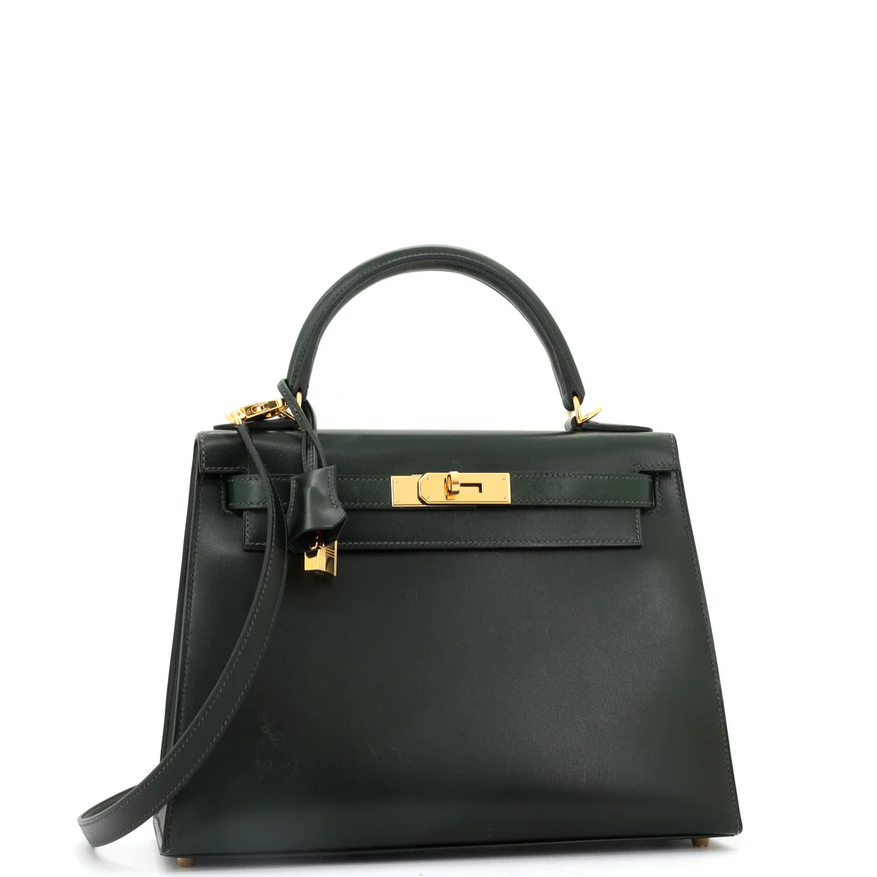 Kelly Handbag Vert Foncé Box Calf with Gold Hardware 28 - Deep Luxury