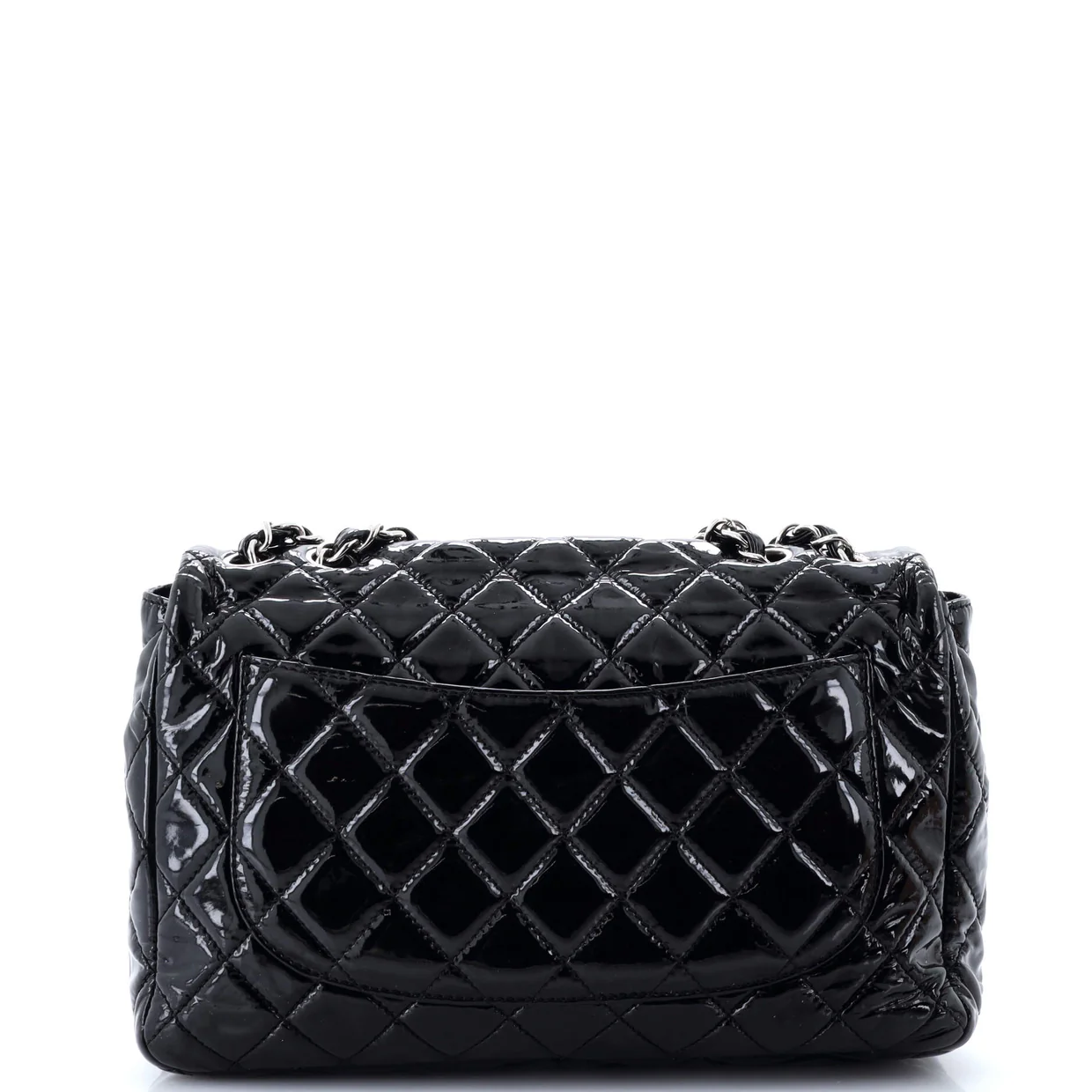 Classic Single Flap Bag Quilted Patent Jumbo - Deep Luxury