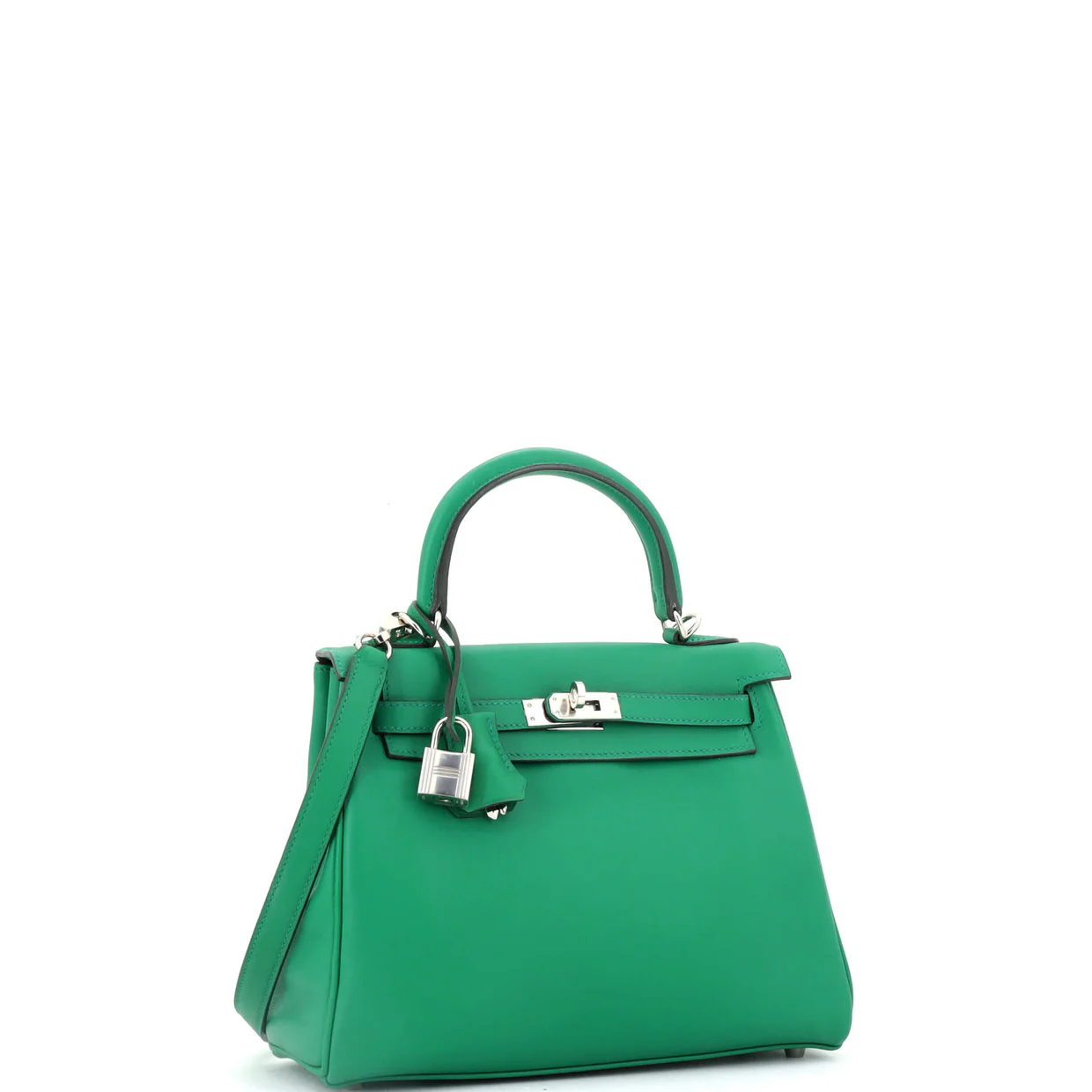 Kelly Handbag Vert Vertigo Swift with Palladium Hardware 25 - Deep Luxury