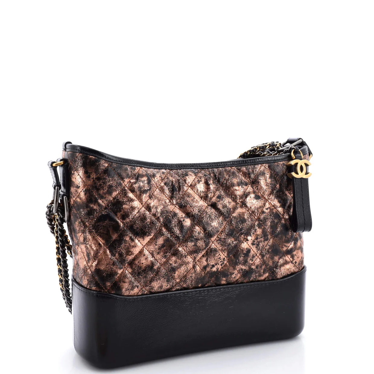 Gabrielle Hobo Quilted Metallic Crumpled Goatskin Medium - Deep Luxury
