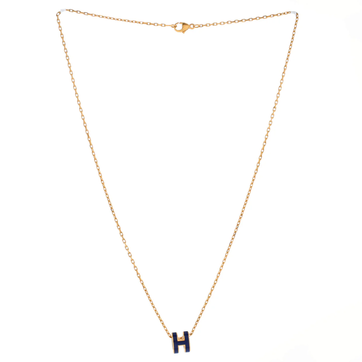 Pop H Pendant Chain Necklace Metal and Enamel - Deep Luxury