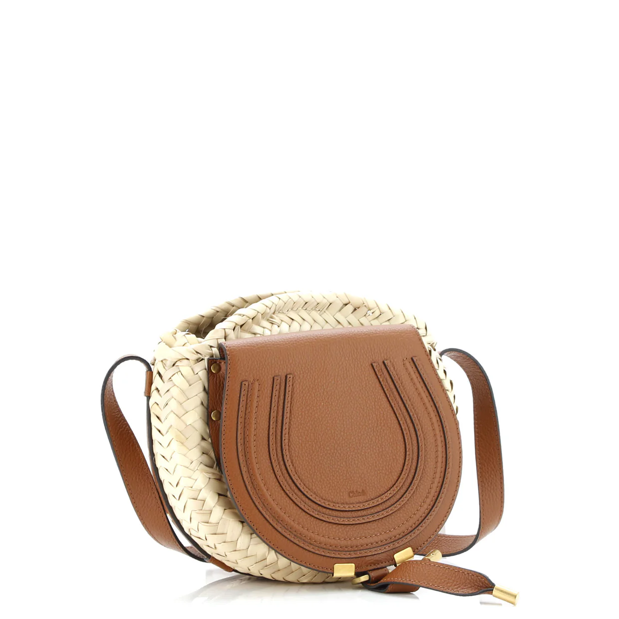 Marcie Basket Crossbody Bag Raffia and Leather Small - Deep Luxury
