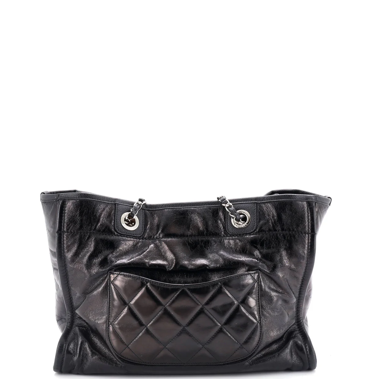 Deauville Tote Glazed Calfskin Small - Deep Luxury