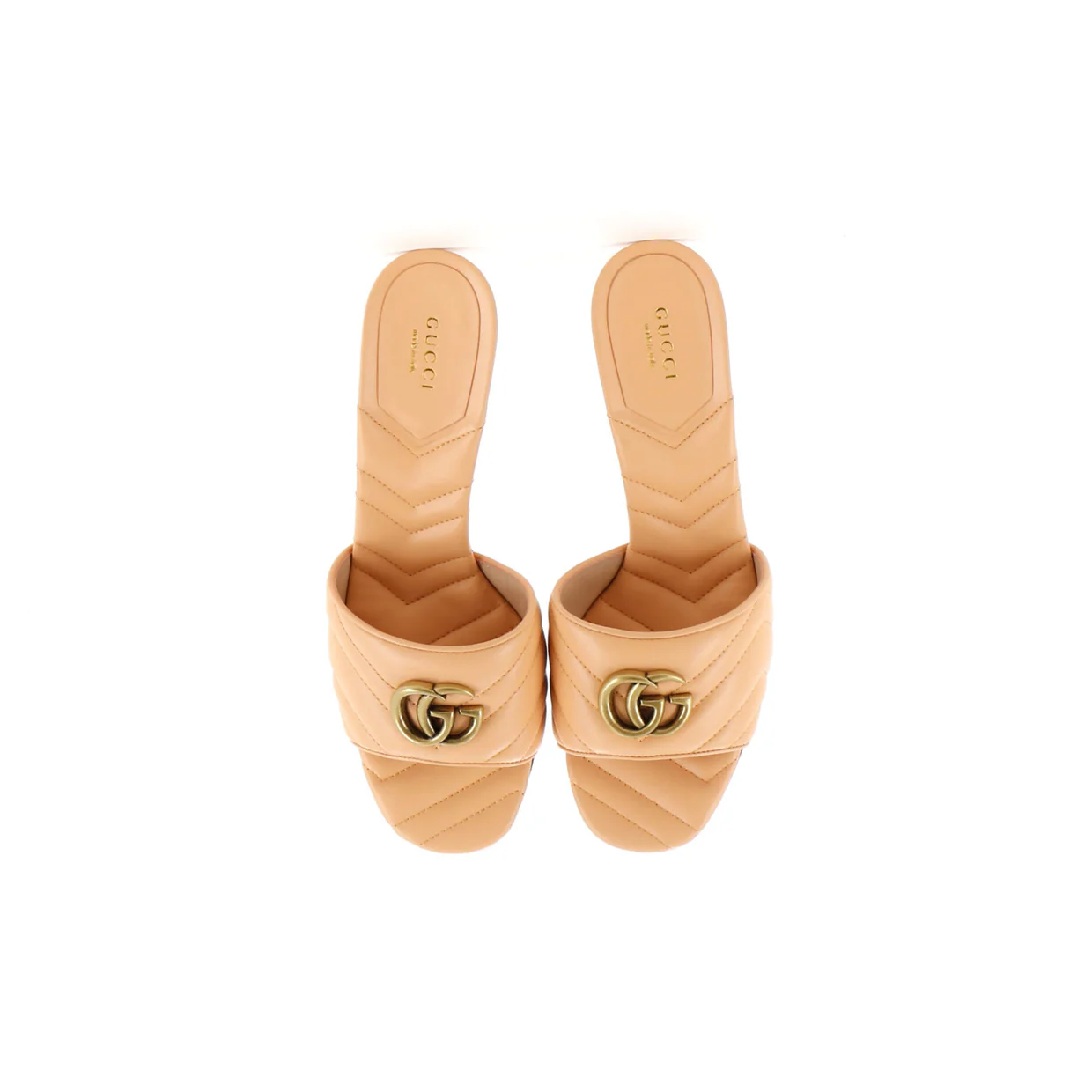 Women's Marmont Slide Heeled Sandals Matelasse Leather - Deep Luxury